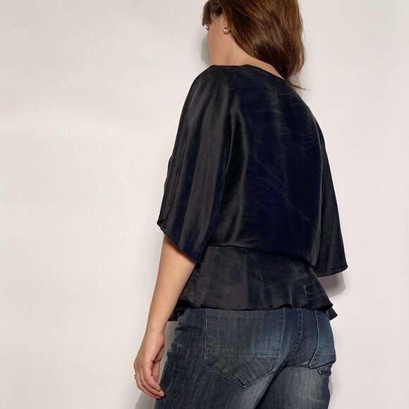 Vintage Y2K does 1930s Real SILK & LACE Bed Jacket Style Top by Express! Large - Picture 7 of 7